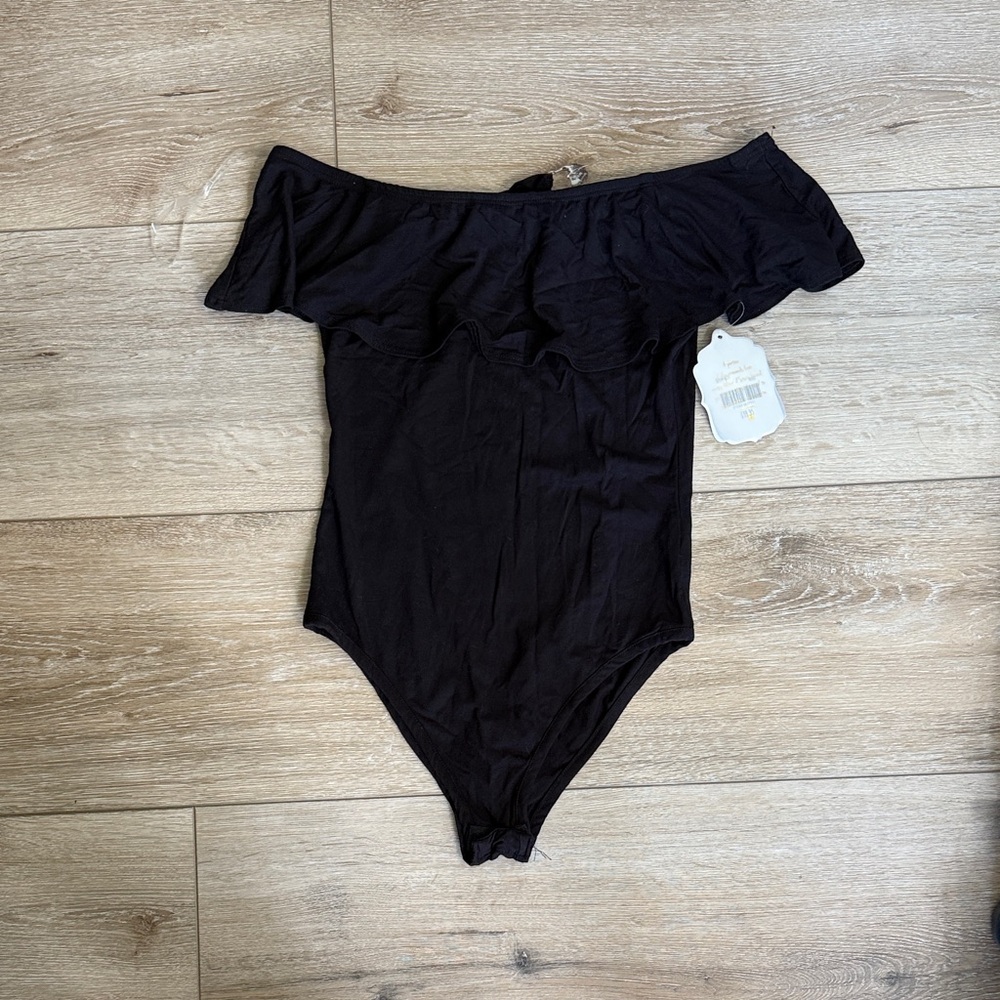 Altar'd State Black Off-Shoulder Bodysuit